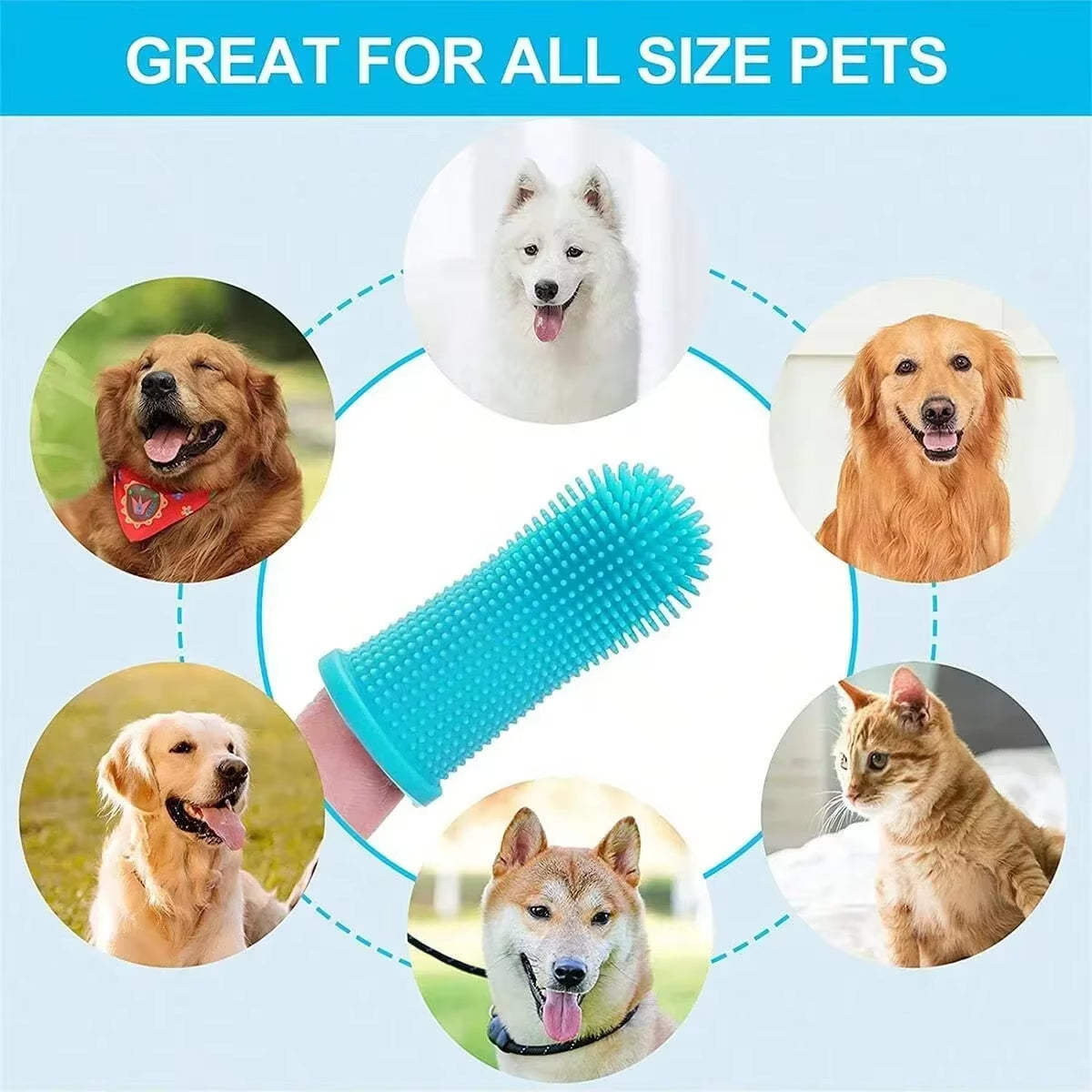 2/5Pcs Dog Toothbrush , Super Soft Nontoxic Silicone Dog Finger Toothbrush, Dog Cat Puppy Toothbrush for Teeth Cleaning