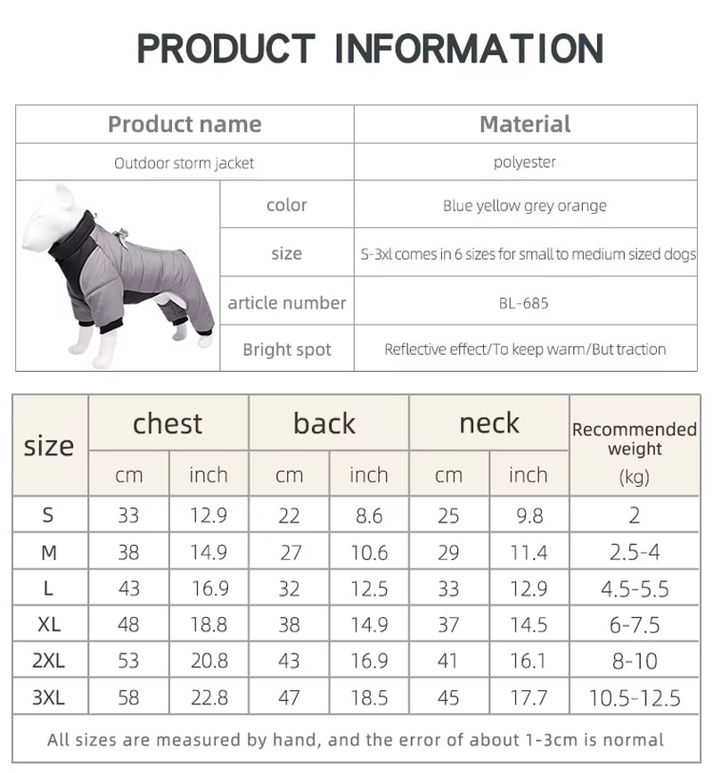 Autumn Winter Pet Dog Jacket Coat for Small Medium Dogs Cats Windproof Warm Puppy Clothing Reflective Cat Clothing Pug Bulldog