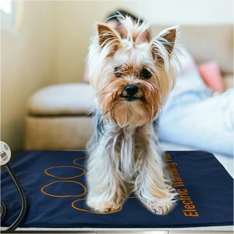 Waterproof Pet Heating Pad Electric Blanket Dog Cat Winter Warmer Pad 45×60Cm Adjustable Temperature Dog Mattress US/UK/EU