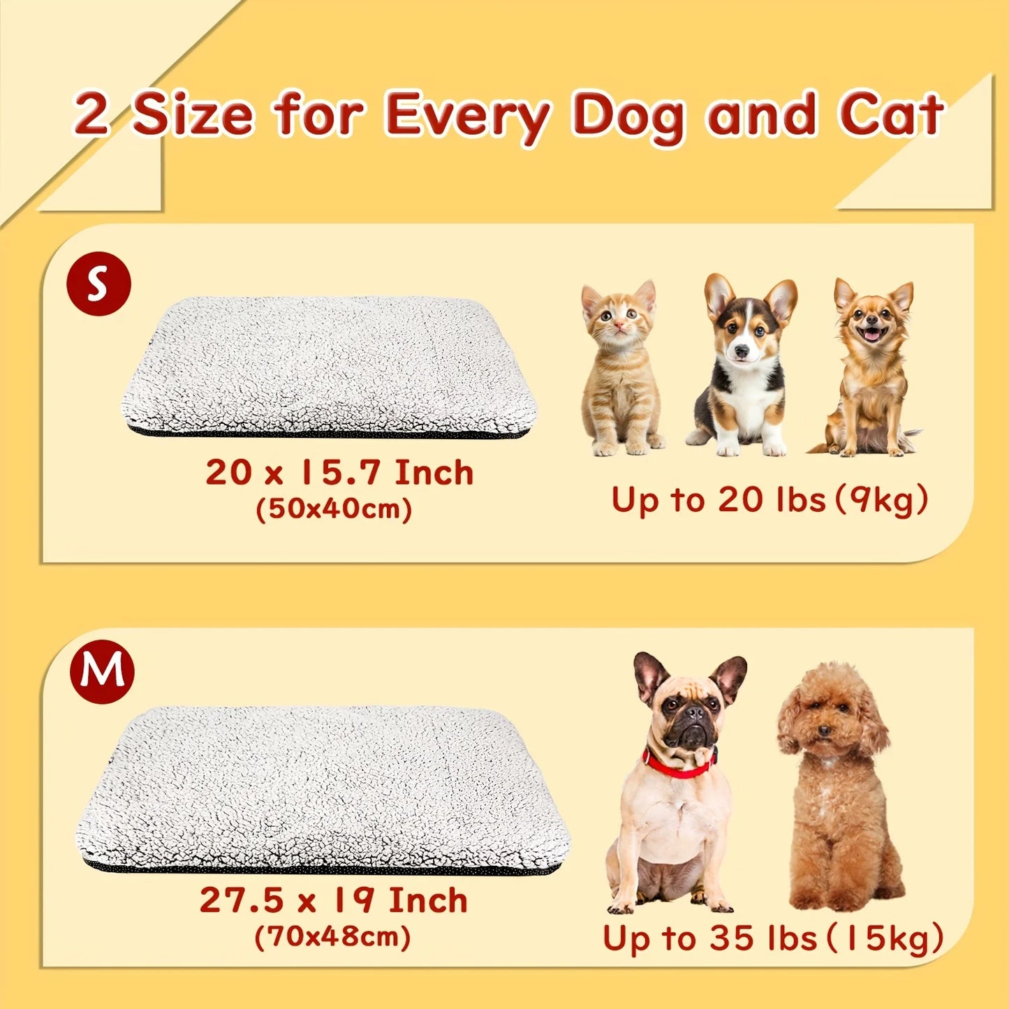 Self-Heating Pet Blanket - Washable Thermal Cushion Mat for Cats and Dogs