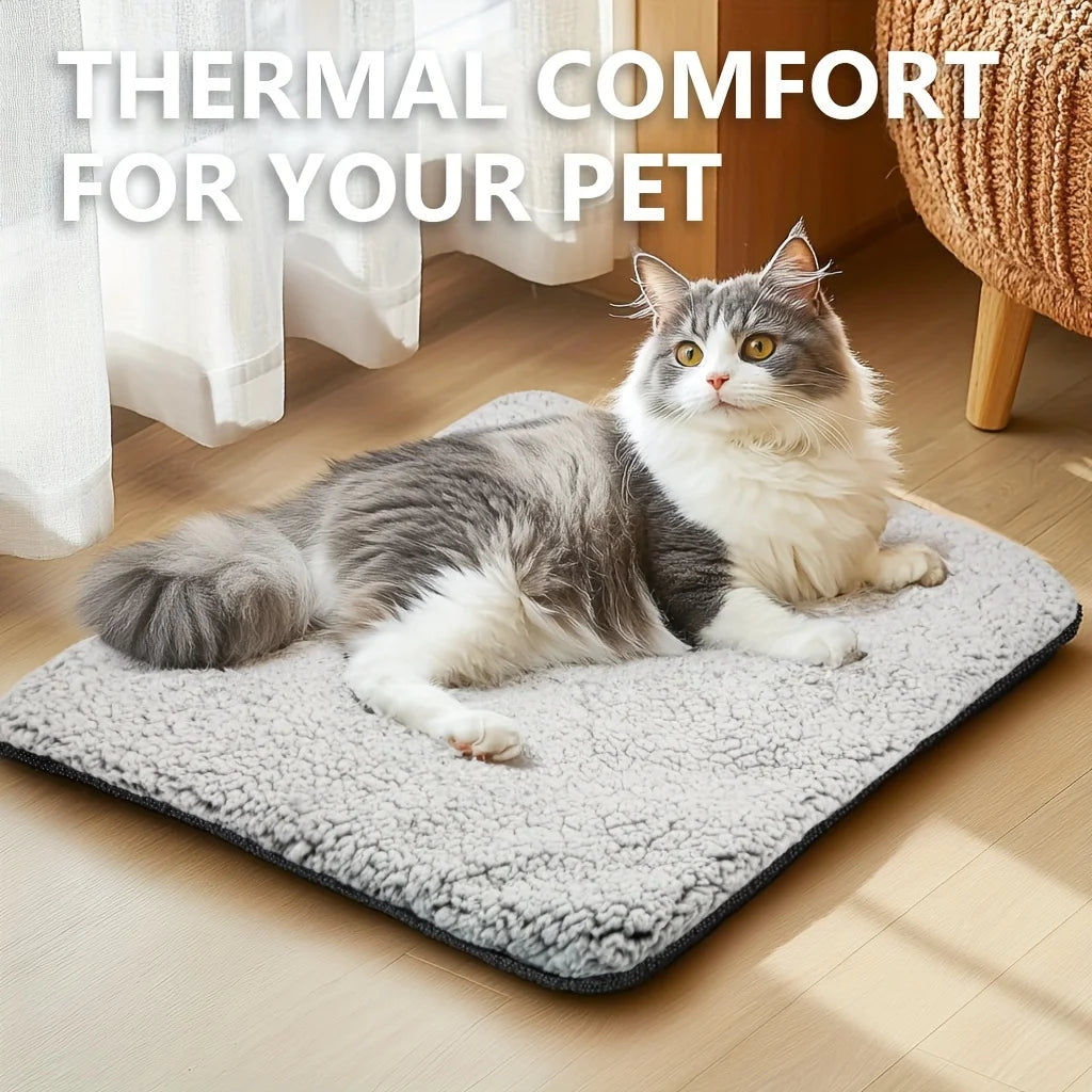 Self-Heating Pet Blanket - Washable Thermal Cushion Mat for Cats and Dogs