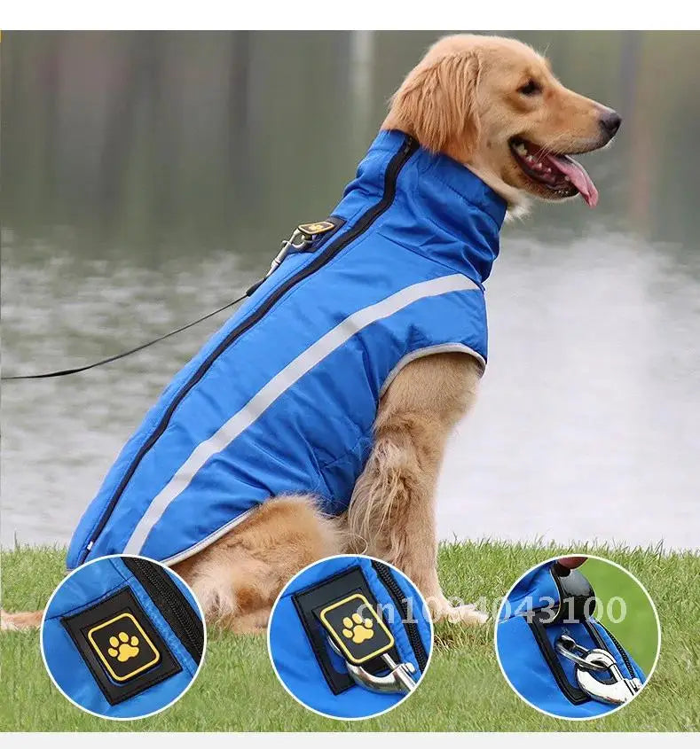 New Waterproof Thermal Vest for Dogs Winter Clothing for Fat Dogs Vest Dog Warm for 6XL Shepherd Puppy Larger Pug Thick Jacket