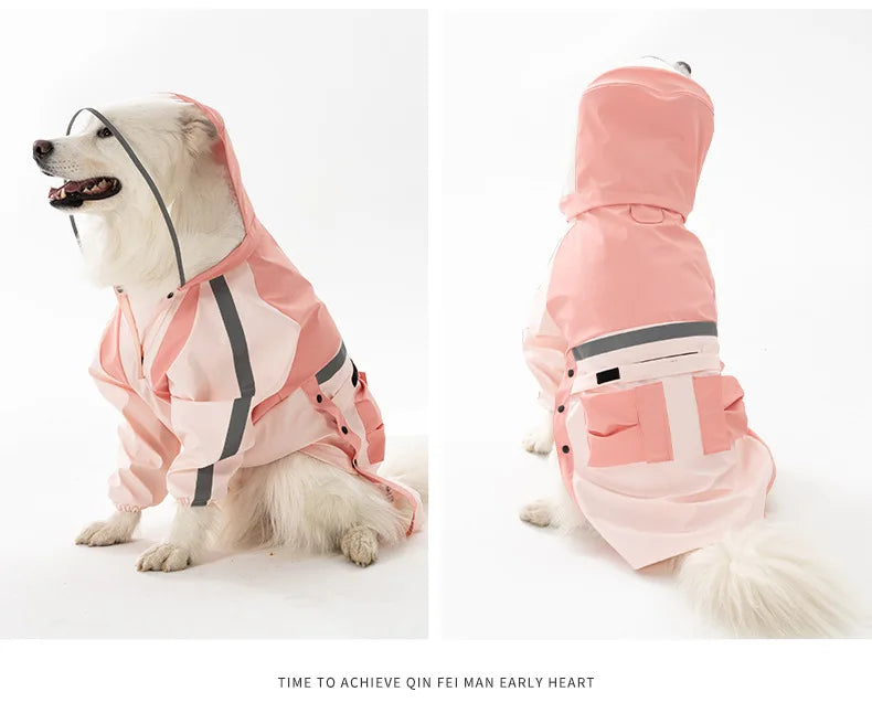 Large Reflective Poncho Dog Raincoat for Adults Waterproof Pet Clothes for Rainy Outdoor Tours Cross Border Adventures