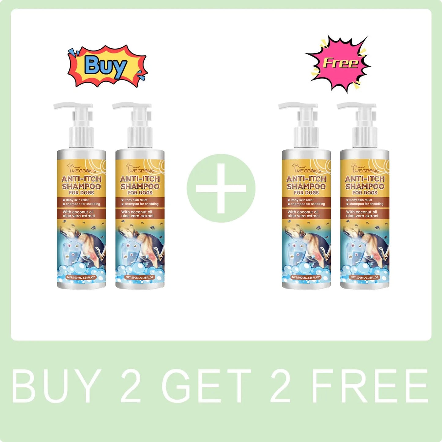 Dog Shampoo Conditioner Moisturizing for Sensitive Skin PH Balanced anti Itching Flea Killer Dirt Mite Removal Pet Cleaning Foam