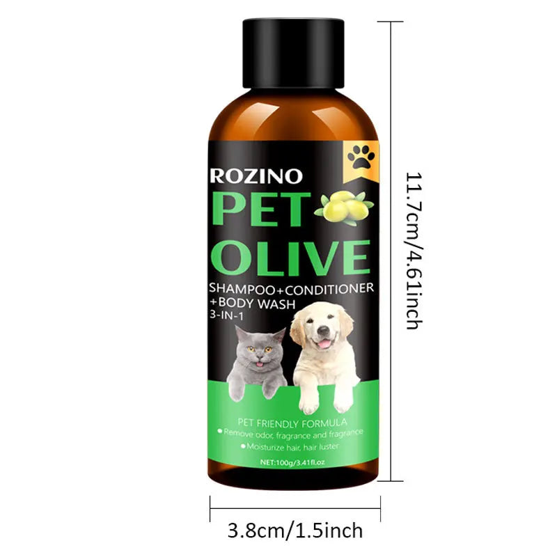 Pet Shampoo and Conditioner -Based Olive Shower Gel Does Not Contain Harmful Substances Suitable for Pet Cats and Dogs