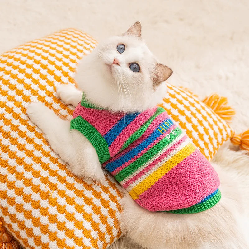 Warm Dog Sweaters for Small Medium Dogs Cats Vest Chihuahua Clothes Pug French Bulldog Costumes Puppy Winter Coat Clothes