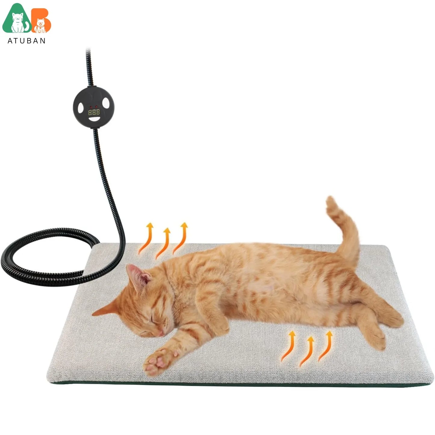Indoor Outdoor Cat Heating Pad, 11.42 X 15.75 Inches, Pet Heating Mat for Kennel Warming Sheeting,Temperature Adjustable