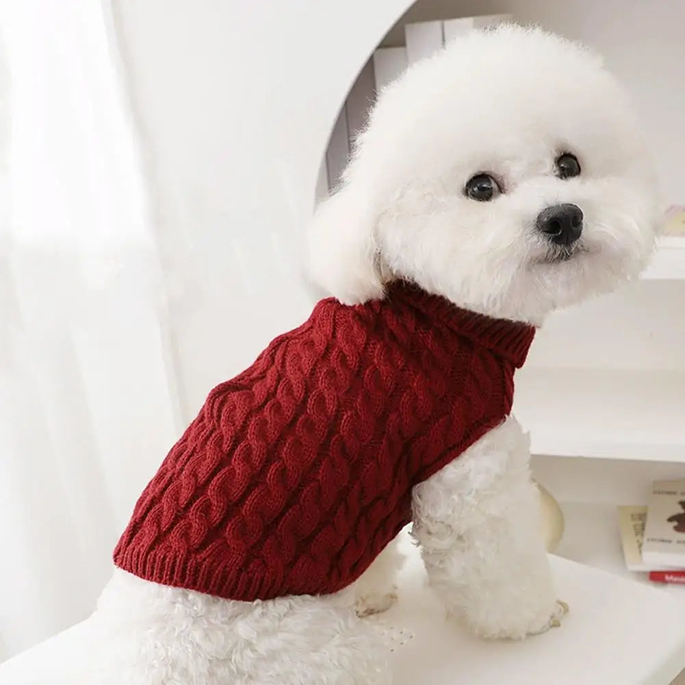 Warm Dog Sweaters Pet Clothing for Autumn and Winter Turtleneck Knitted Sphynx Kitten Puppy Pullovers Cats Mascotas Clothing