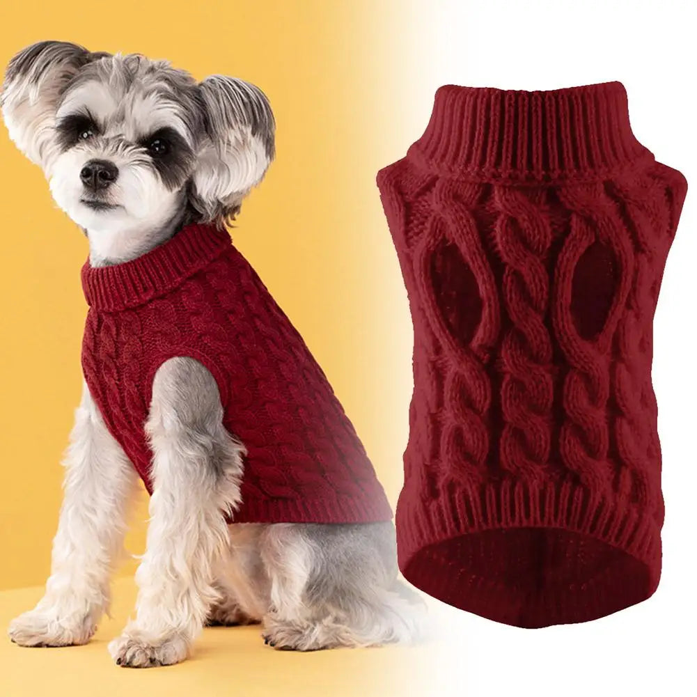 Warm Dog Sweaters Pet Clothing for Autumn and Winter Turtleneck Knitted Sphynx Kitten Puppy Pullovers Cats Mascotas Clothing