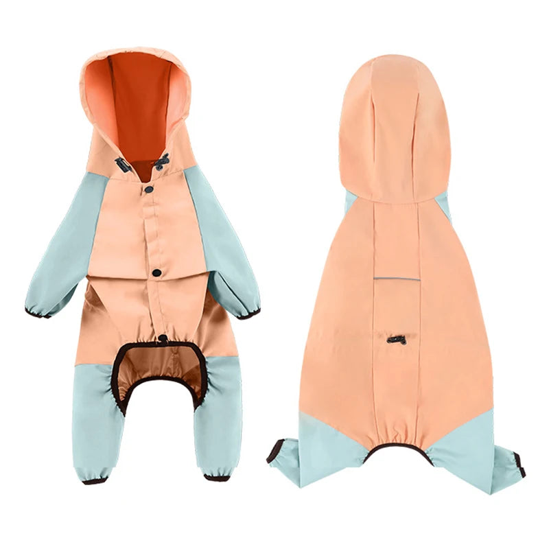 Towable Puppy Dog Raincoat Waterproof Pet Jumpsuit for Small Dogs Pomeranian Poodle Maltese Rain Coats Overalls Mascotas Clothes