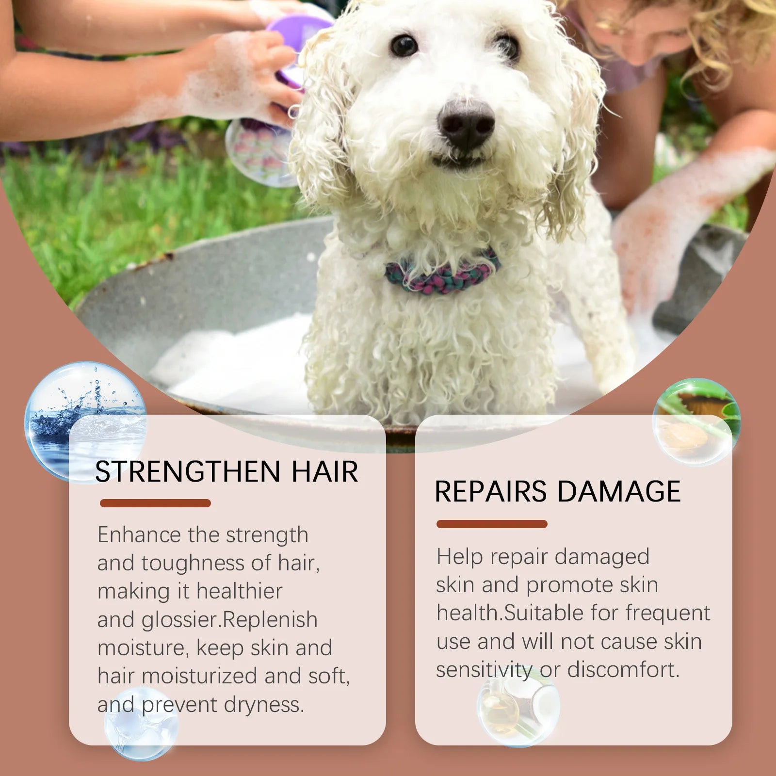 Dog Shampoo Conditioner Moisturizing for Sensitive Skin PH Balanced anti Itching Flea Killer Dirt Mite Removal Pet Cleaning Foam