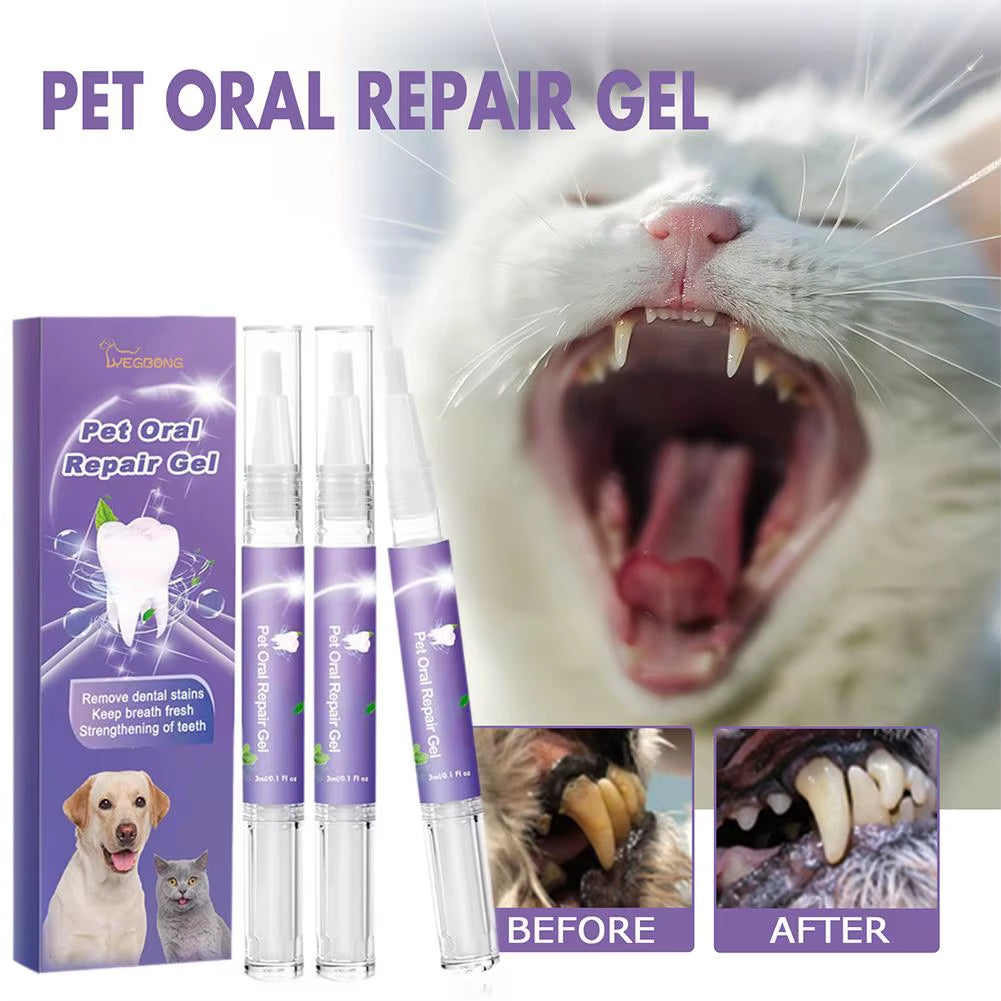 Pet Oral Repair Gel Tooth Repair Teeth Brushing Cleaner Natural Dog Toothpaste Gel for Kitten Dogs Cats Breath Freshener Gel