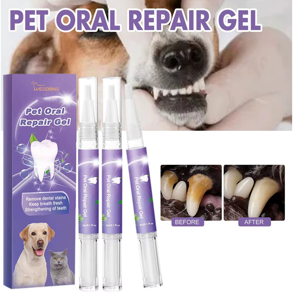 Pet Oral Repair Gel Tooth Repair Teeth Brushing Cleaner Natural Dog Toothpaste Gel for Kitten Dogs Cats Breath Freshener Gel