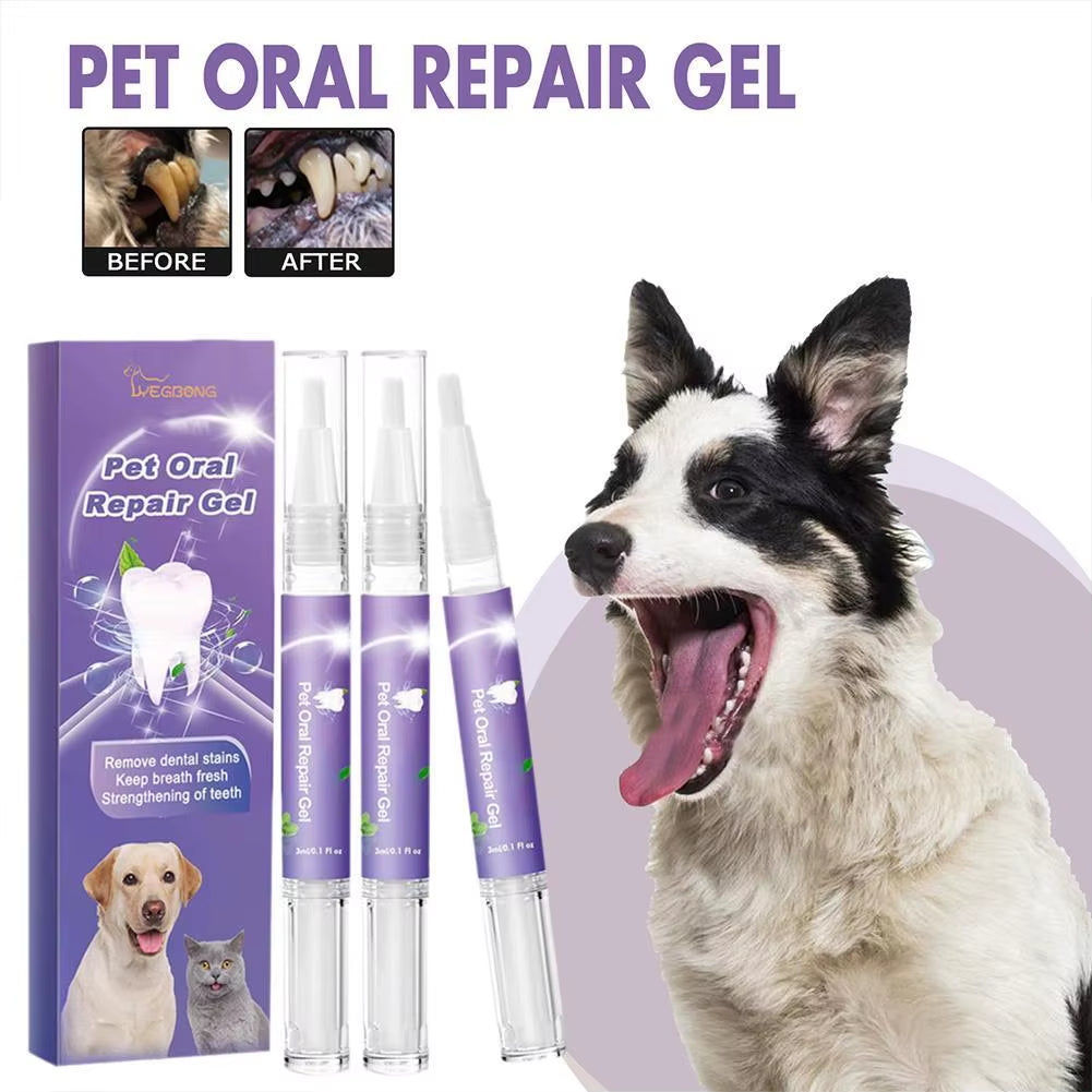 Pet Oral Repair Gel Tooth Repair Teeth Brushing Cleaner Natural Dog Toothpaste Gel for Kitten Dogs Cats Breath Freshener Gel