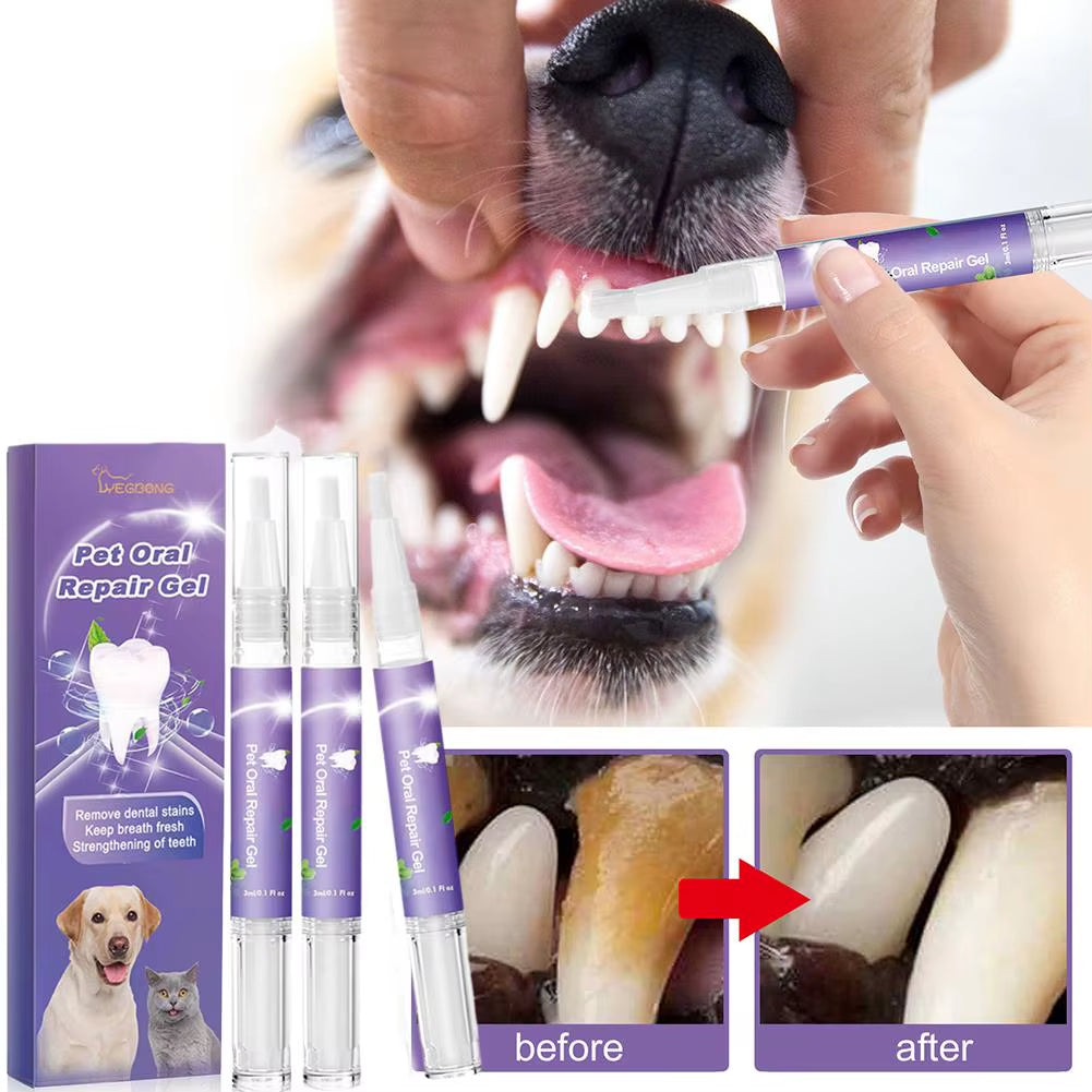 Pet Oral Repair Gel Tooth Repair Teeth Brushing Cleaner Natural Dog Toothpaste Gel for Kitten Dogs Cats Breath Freshener Gel
